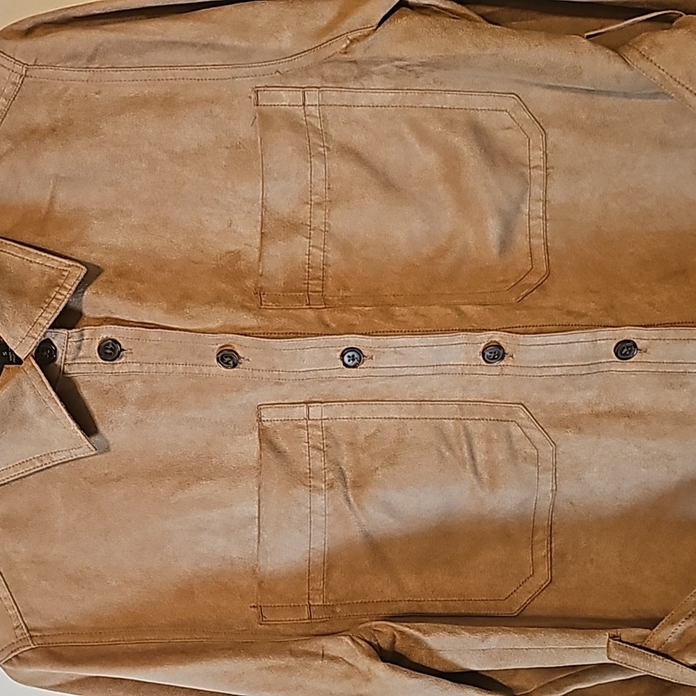 Banana Republic Long-Sleeves Suede Trench Dress Size S Tan - Picture 6 of 15